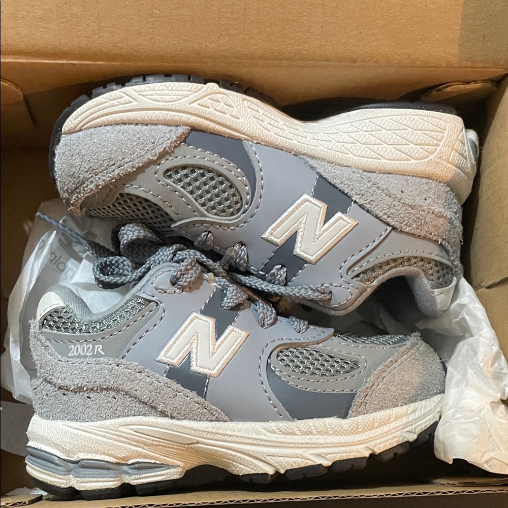 New Balance Kids' Gray and White Sneakers